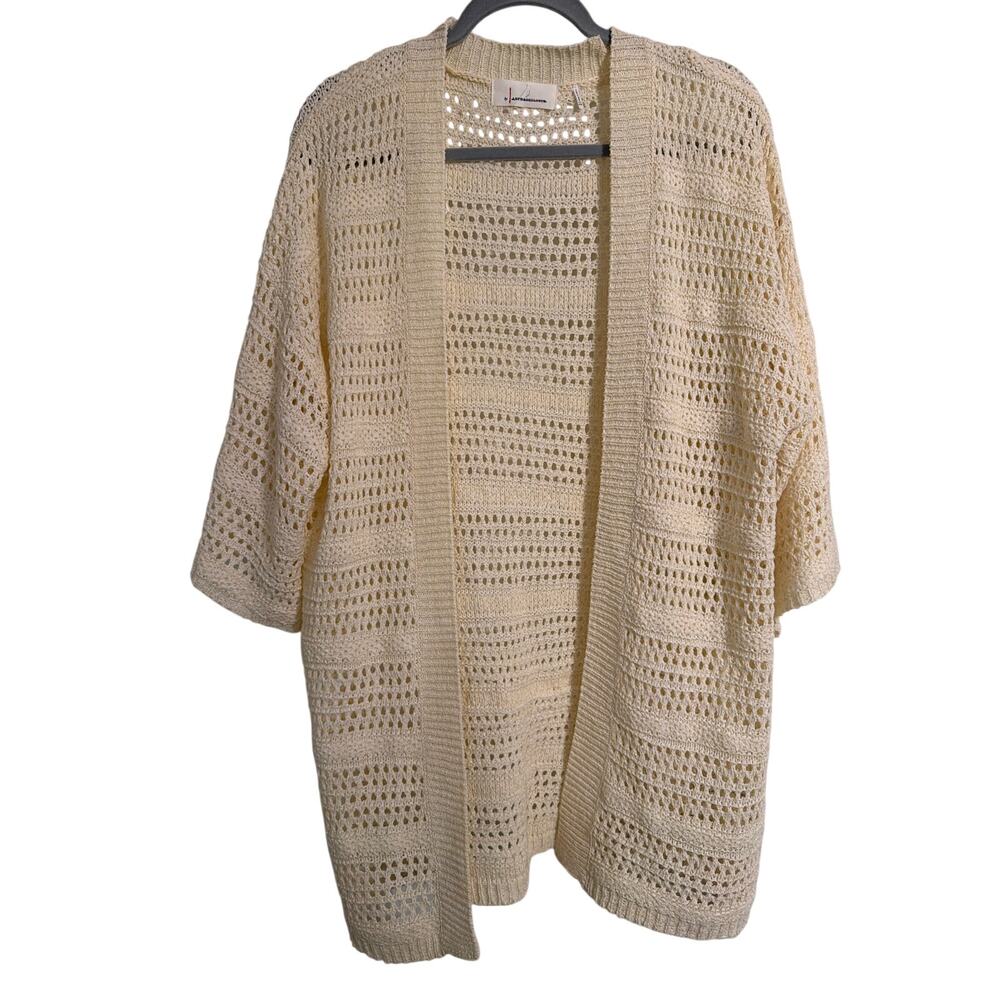 By Anthropologie Women’s Cream Open-Knit Cardigan Sweater Boho One Size